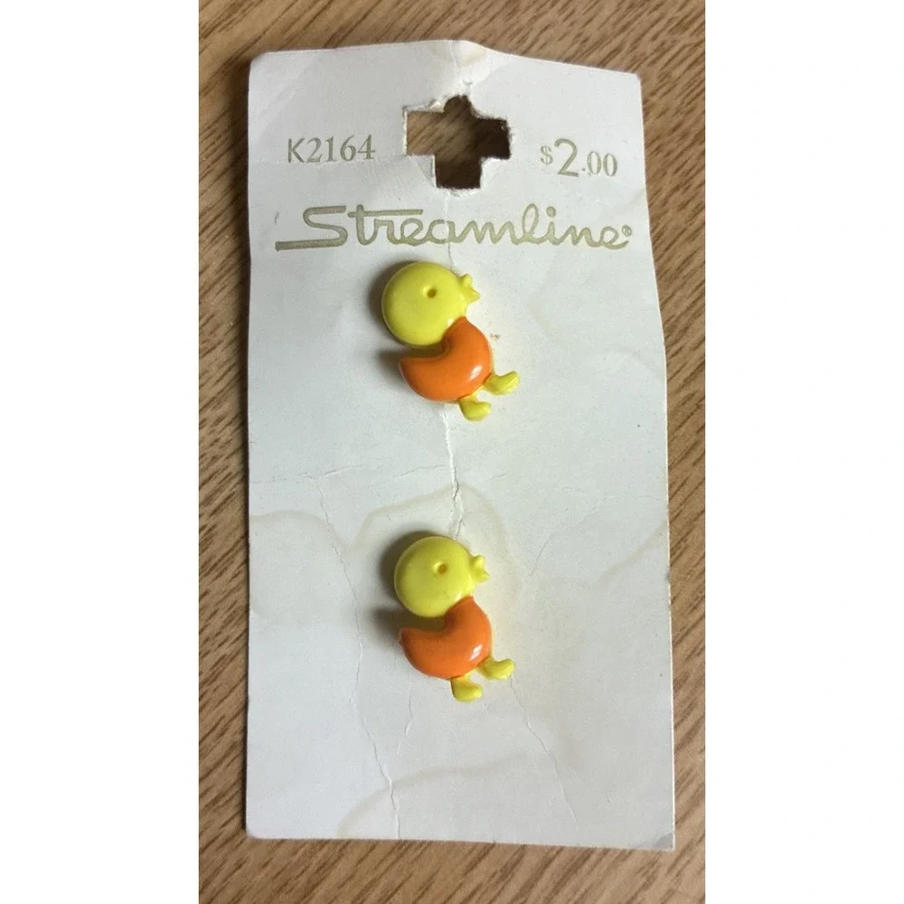 Streamline‎ Fish Ducks Buttons Orange Yellow Two Sets France Spain Vintage NEW